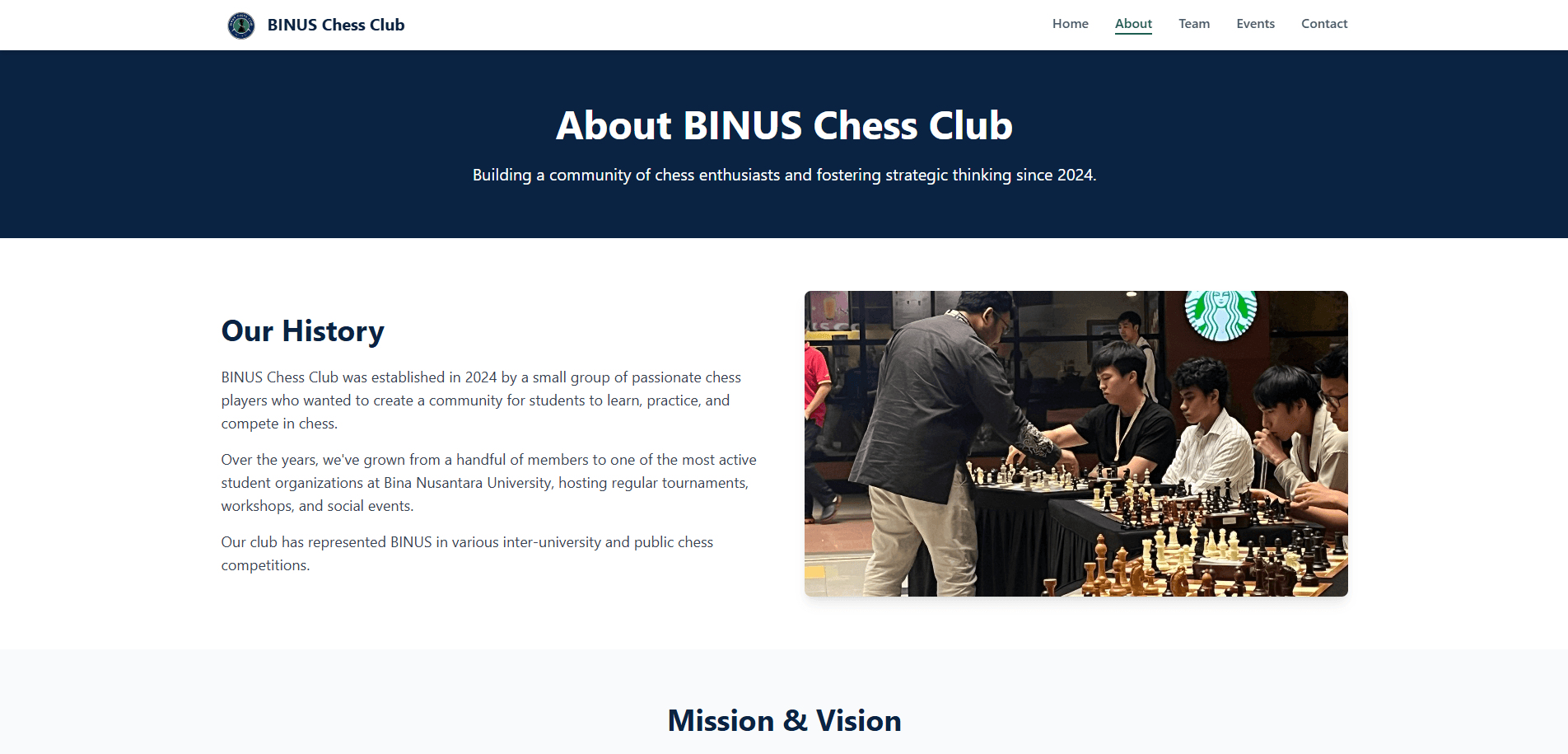 BINUS Chess Club Website thumbnail 2